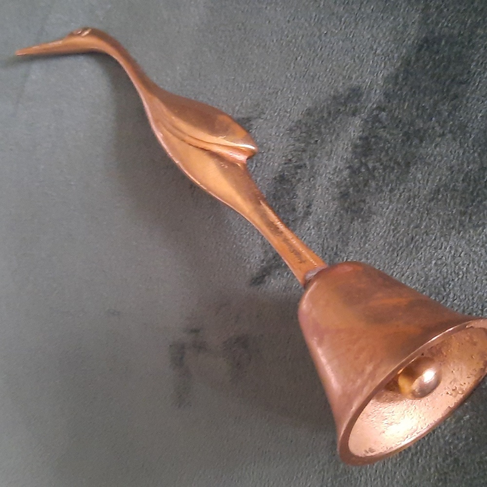 Art Deco style Brass Heron /Crane Bell